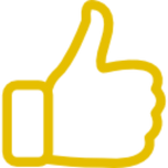 Proven customer satisfaction icon: Thumbs up symbol.
